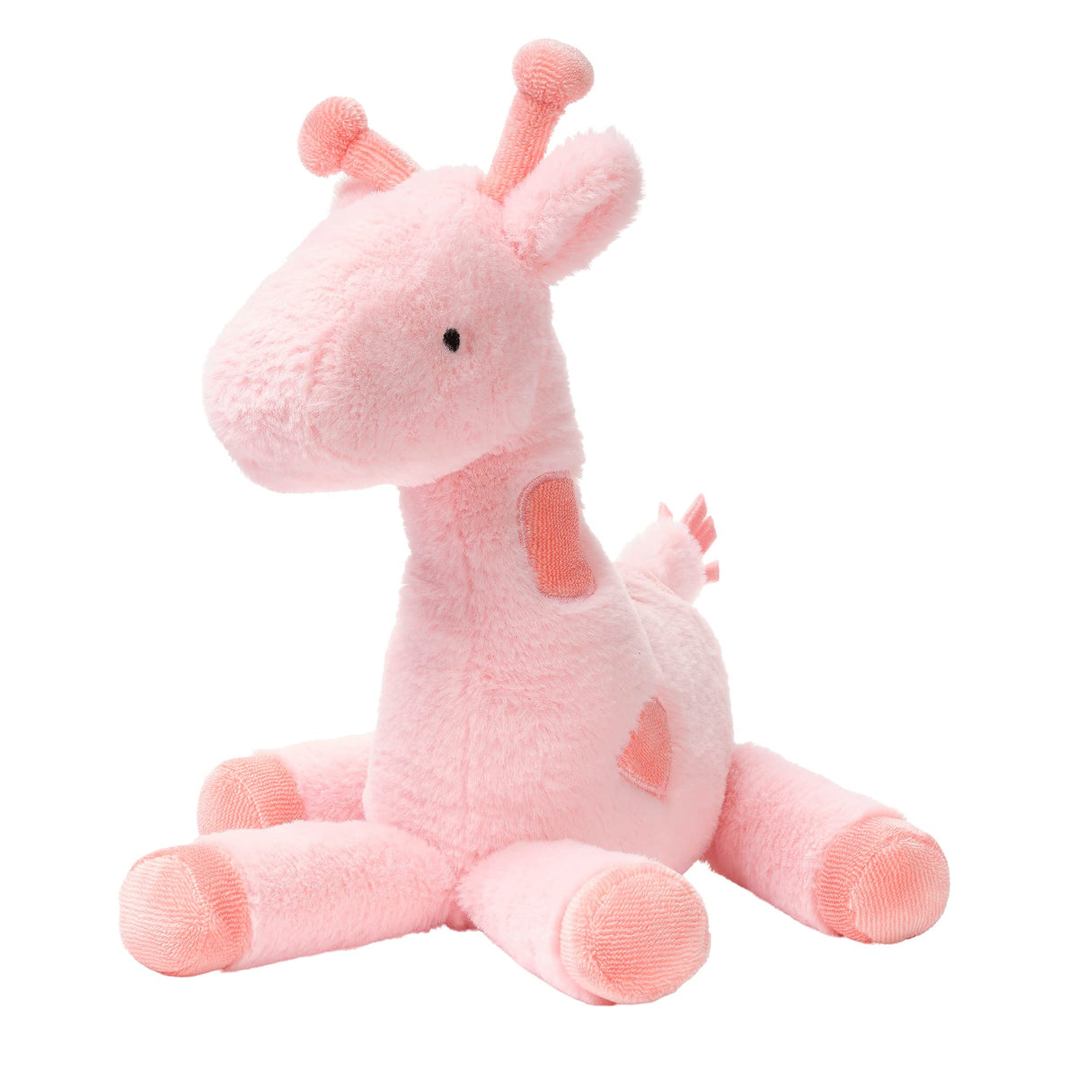 Lambs &amp; Ivy Snuggle Jungle pink giraffe plush with ultra-soft faux fur for cuddles.