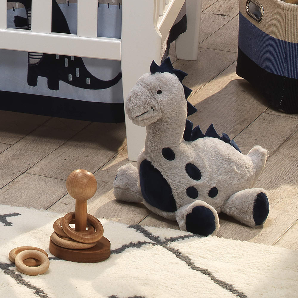 Lambs & Ivy Spike is machine washable for easy cleanup after adventures.