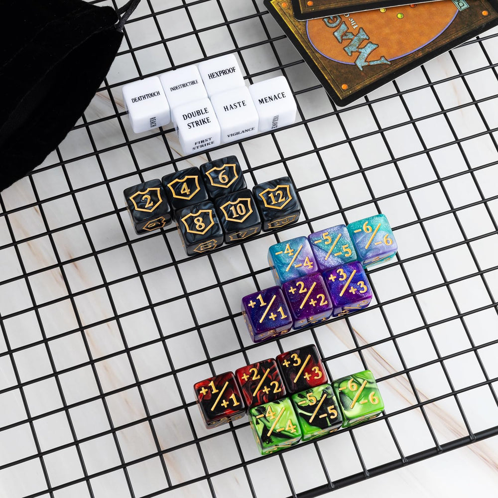 LAMJAM 16 mm white D6 dice counters for clear readability.