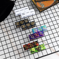 LAMJAM 16 mm white D6 dice counters for clear readability.
