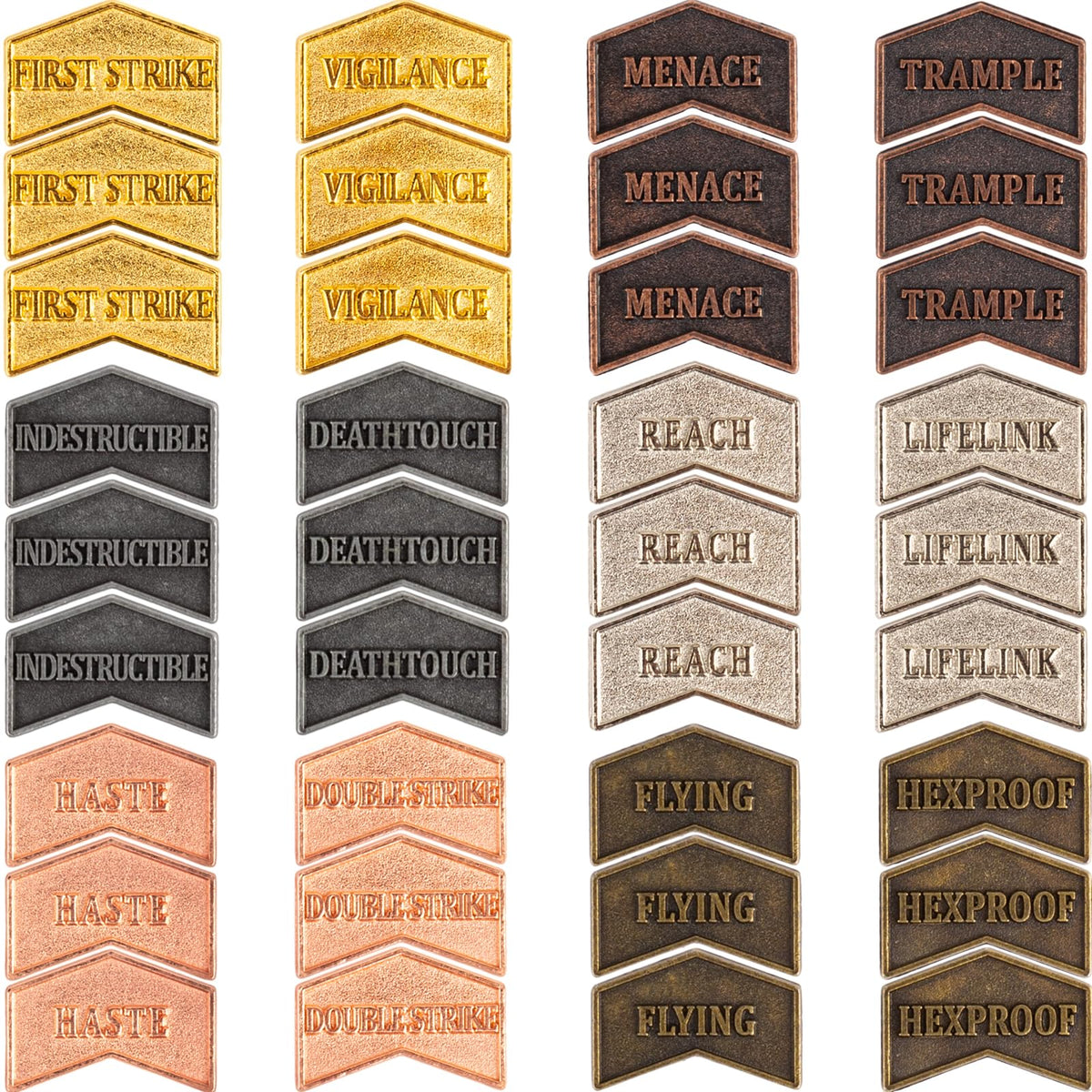 LAMJAM MTG token set in black for Deathtouch and Indestructible counters, durable and portable.