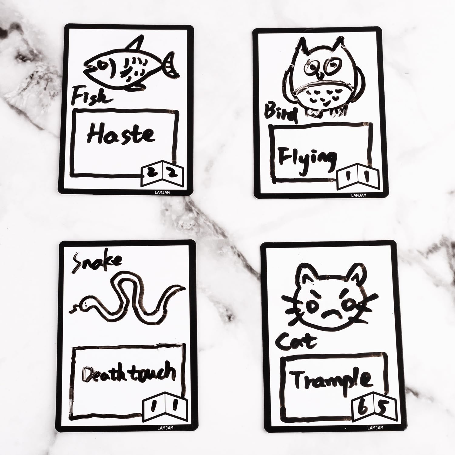 LAMJAM token setup in action during gameplay for life and counters