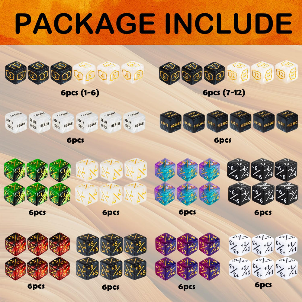 LAMJAM two-sided dice counters with readable numbers for fast life tracking.