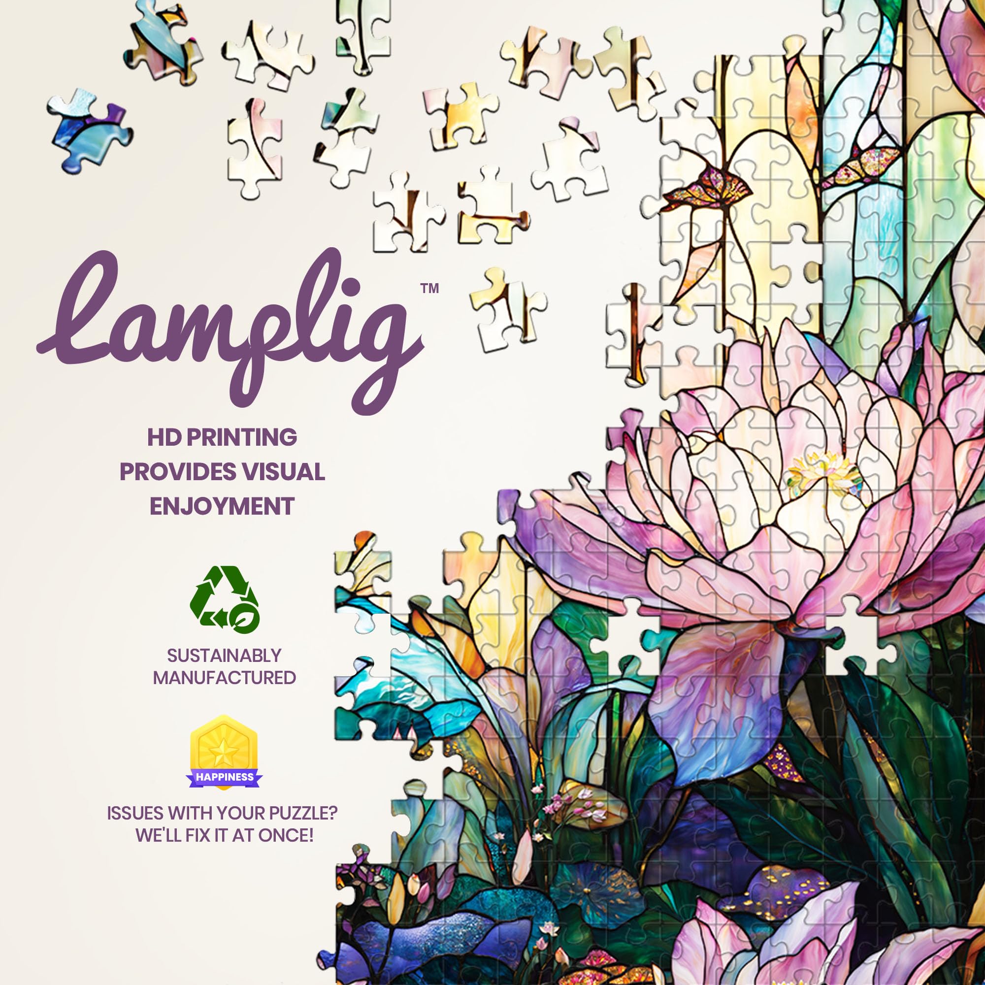 Lamplig puzzle art decor display after completion and framing idea