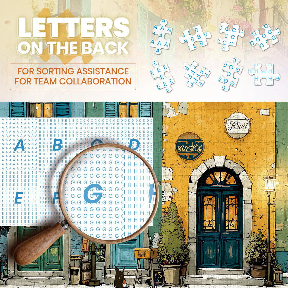 Lamplig italy arch-lit windows puzzle — detailed arches inspire mindful concentration.