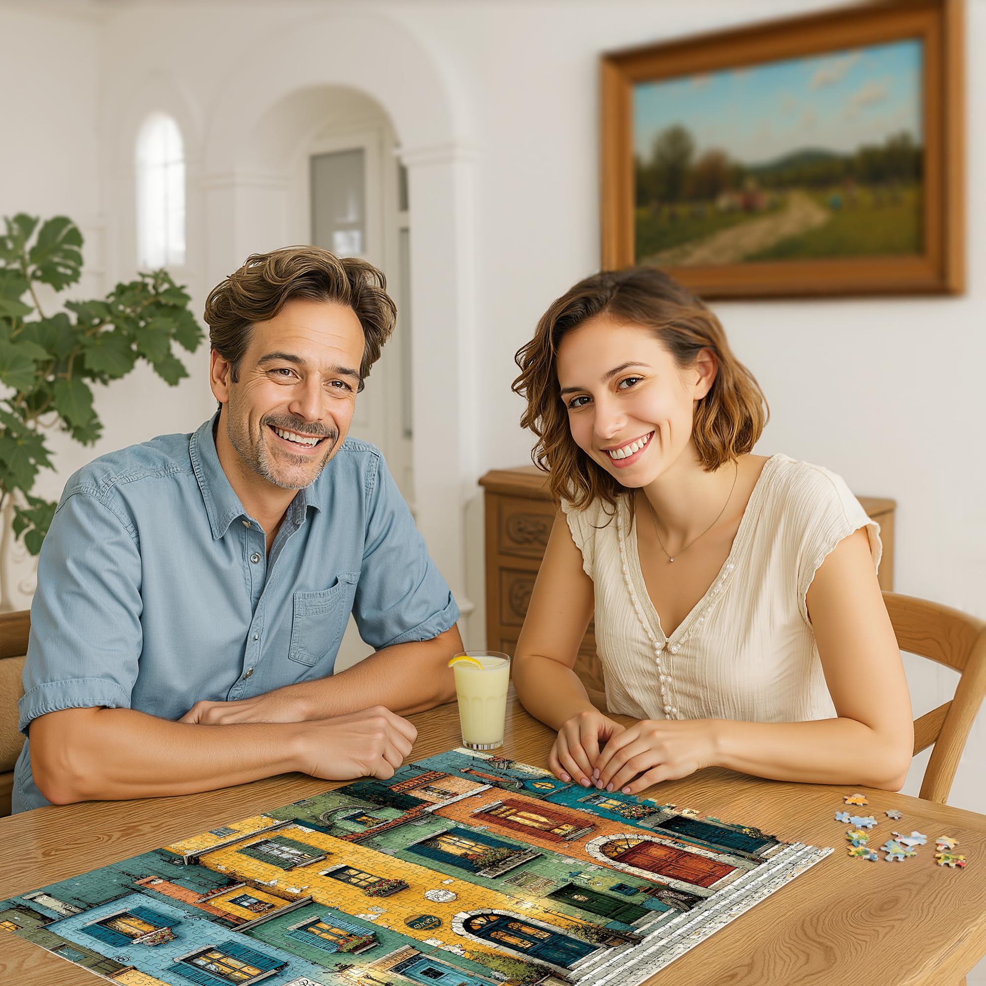 Lamplig warm-light-arches puzzle — cozy ambiance for relaxed evenings.