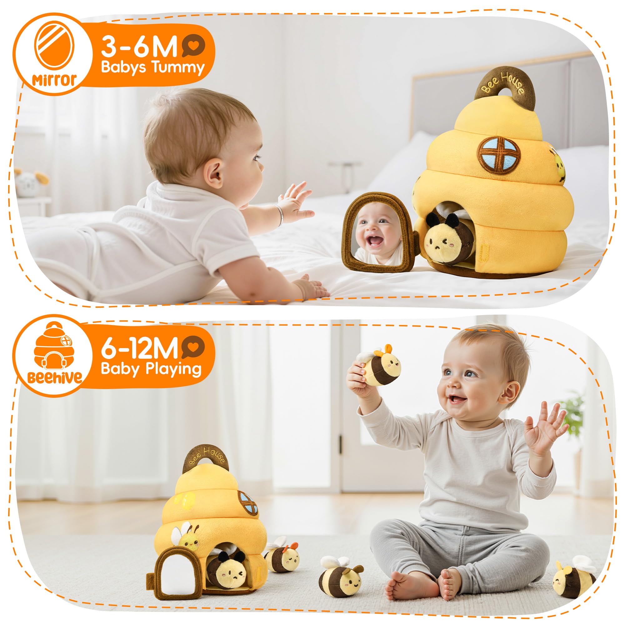 Interactive hive with fill-and-dump bees to spark curiosity