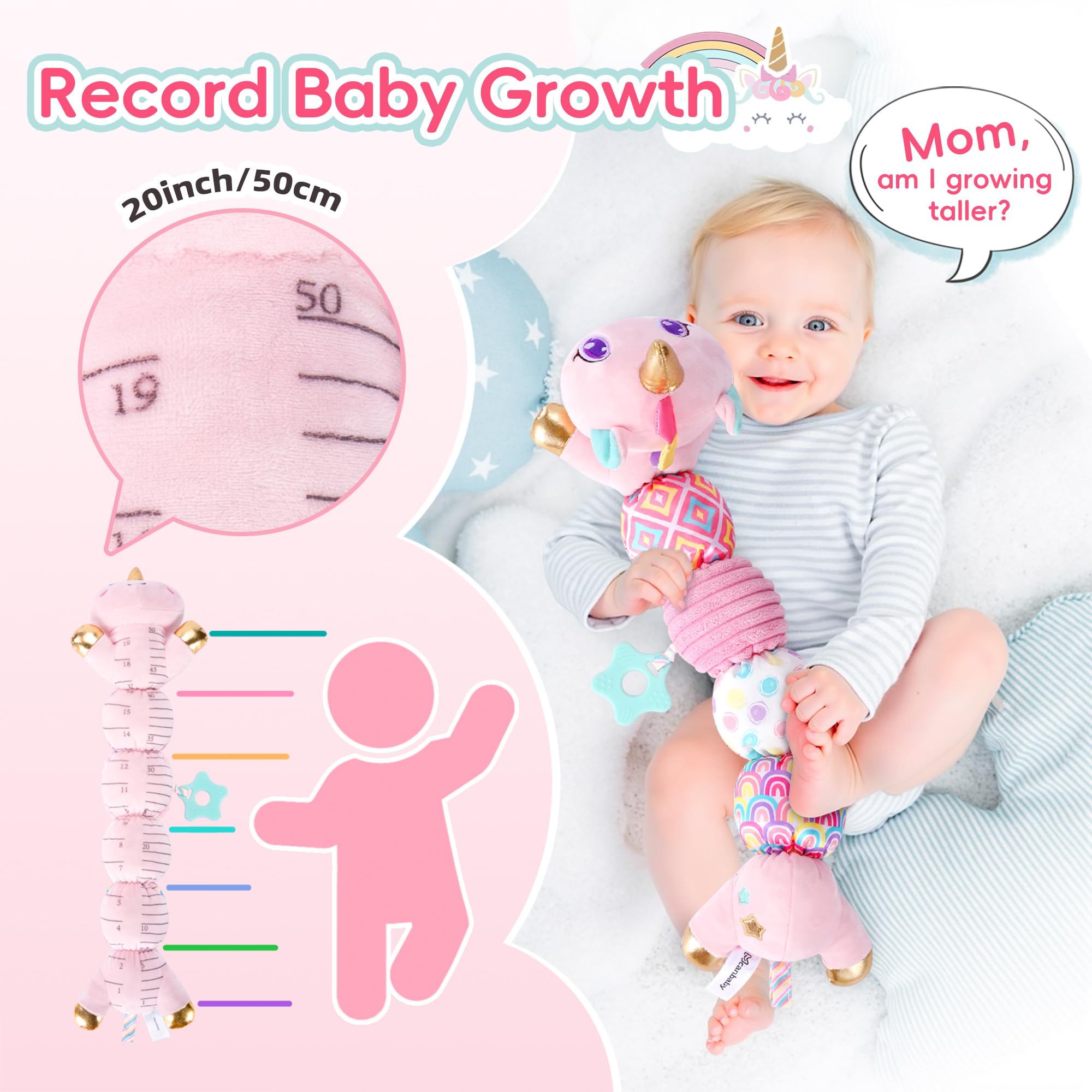 Lanbeby Unicorn Teething handle close-up with BPA-free silicone