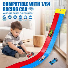 Landhix double lane racetrack offering simultaneous racing for kids.