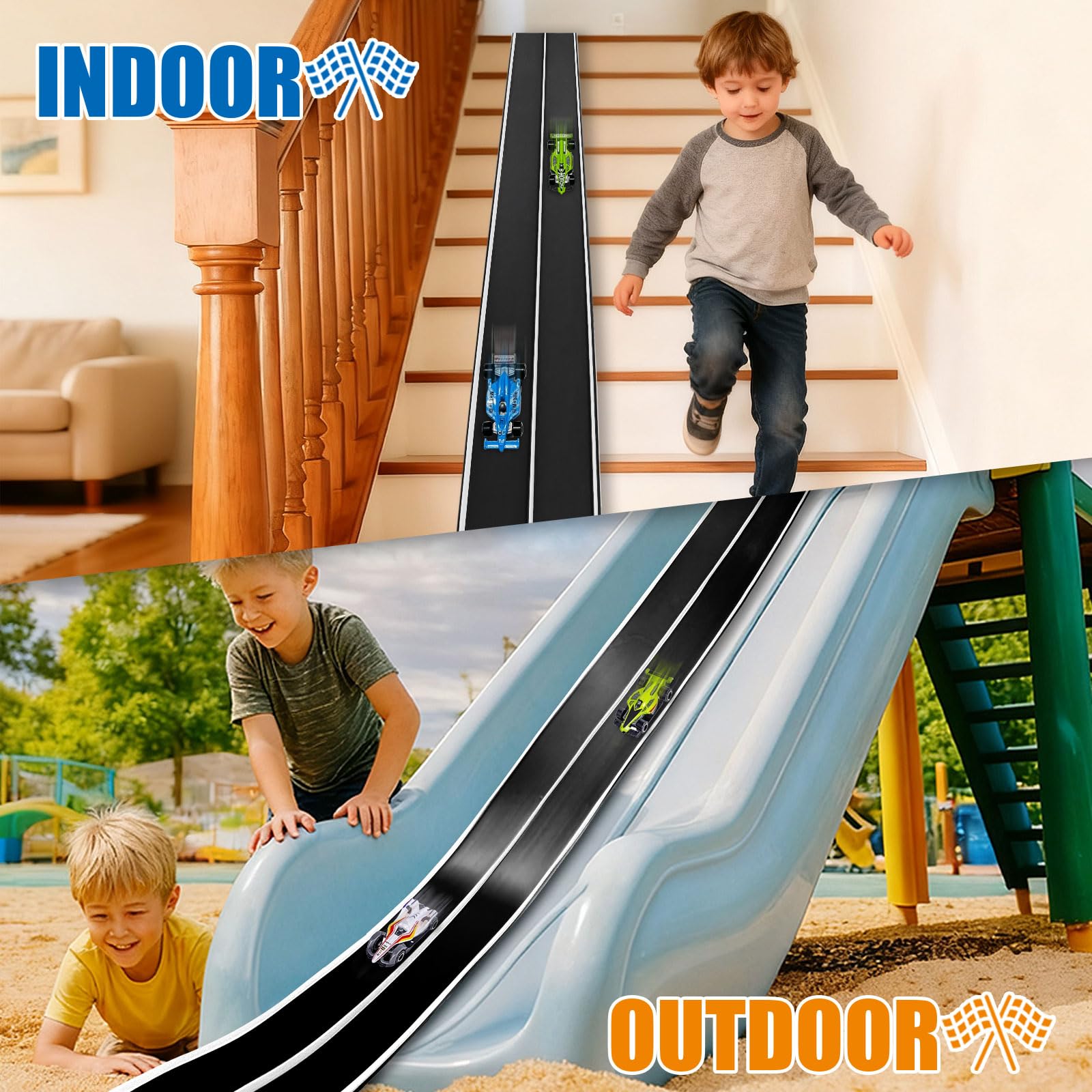 Landhix portable track is ideal for travel, sleepovers, and playdates.