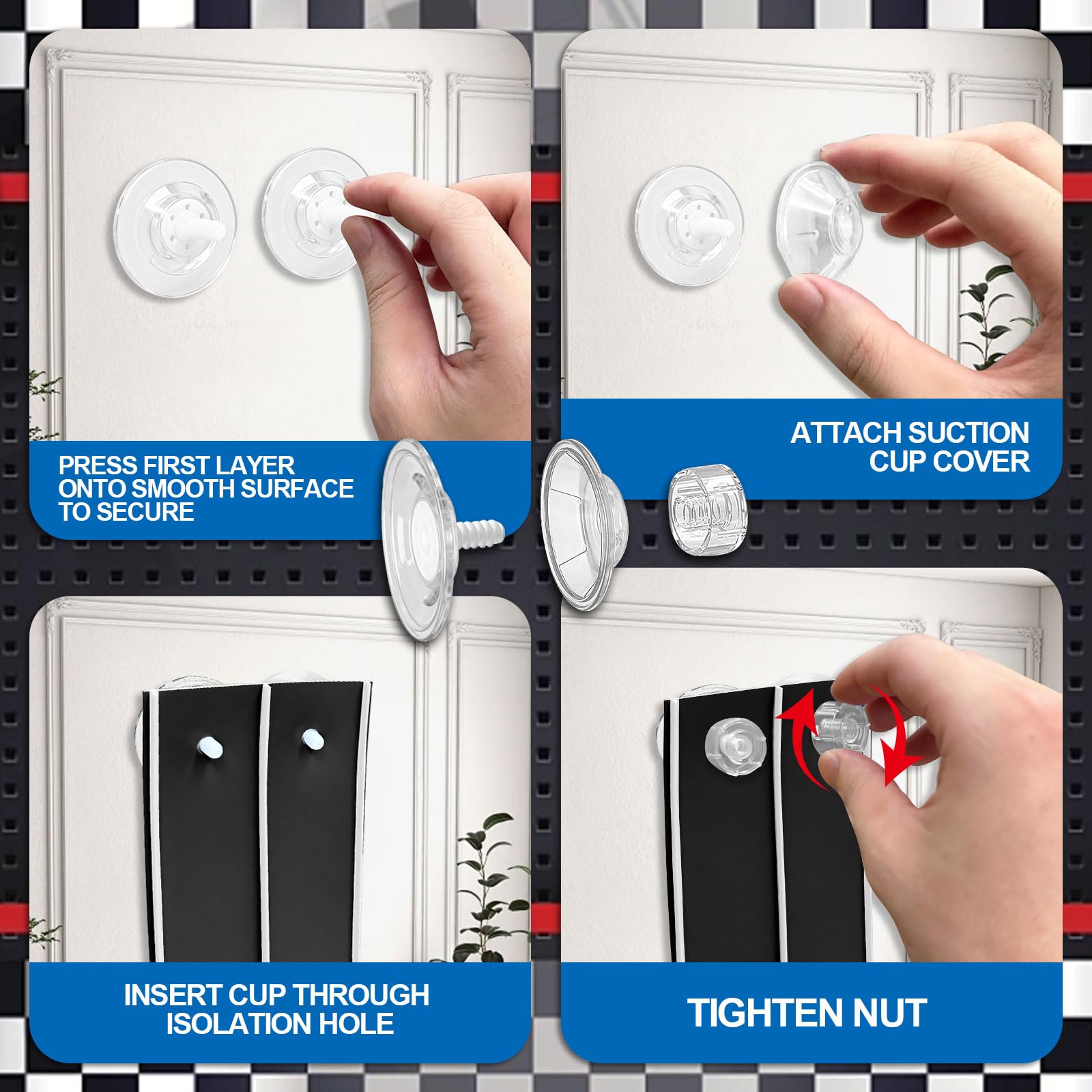 Landhix suction cups secure tracks to walls for vertical speed challenges.
