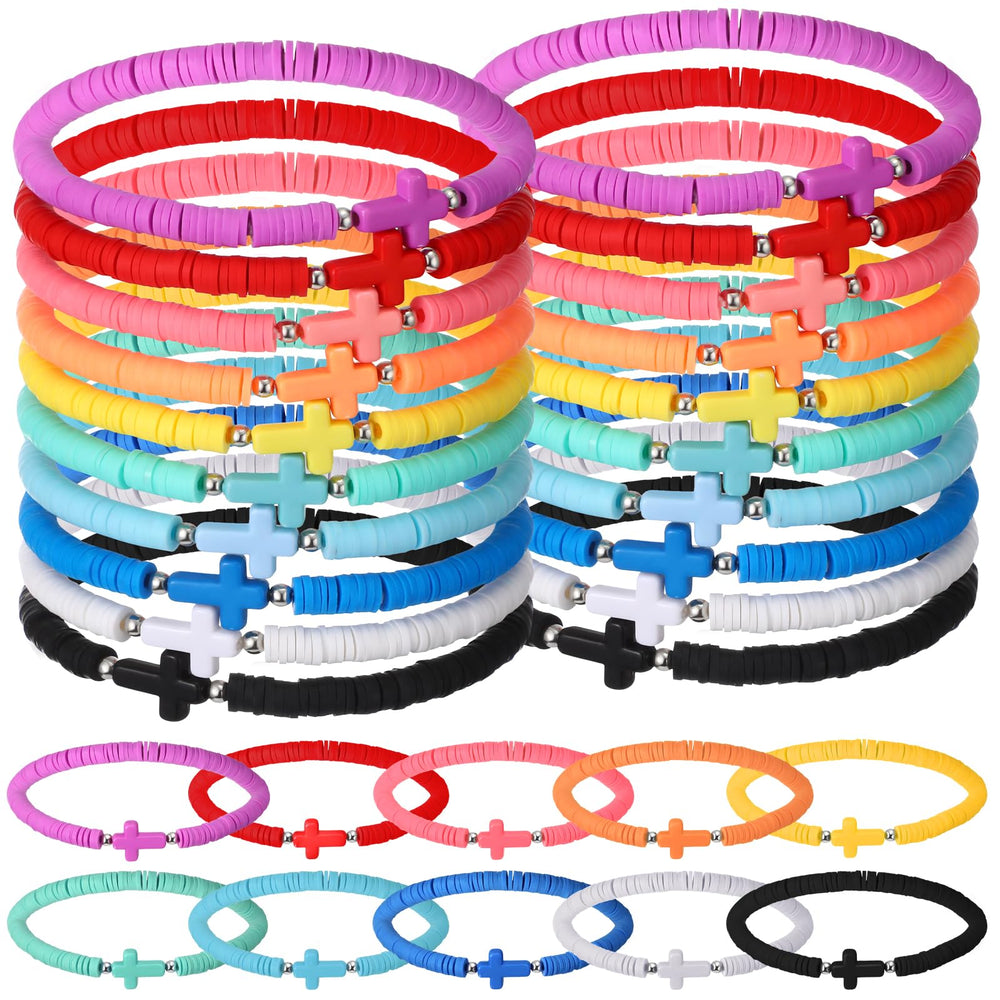Landical rainbow cross bracelets pack for sharing at church events