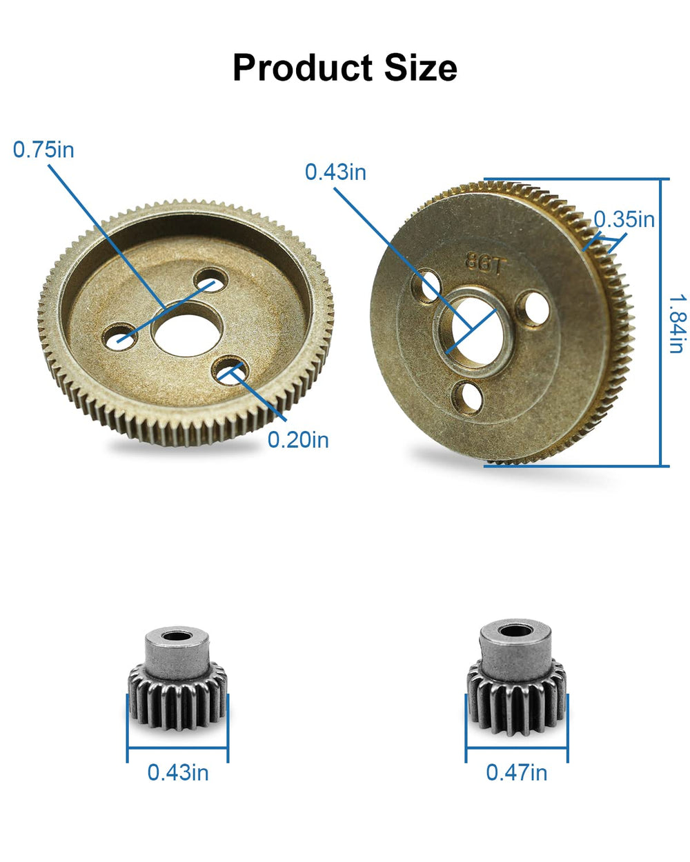 LANDSIN gear-set closeup, silver finish and precise machining.