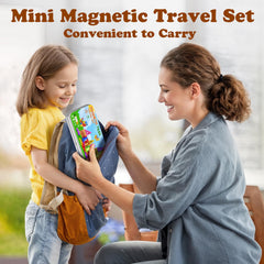 Landtaix travel magnetic tiles iron box keeps pieces secure during family trips