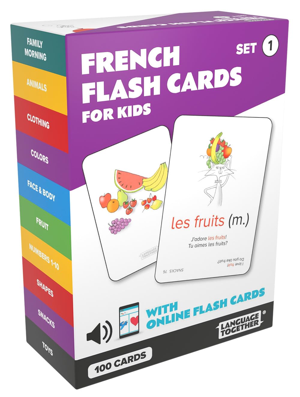 Language Together French flash cards – 100 words for daily French practice with kids.