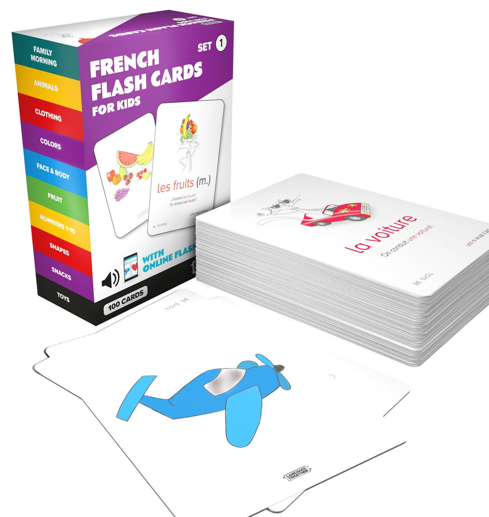 Language Together French flash cards suitable for ages 3-10 for home and classroom use.