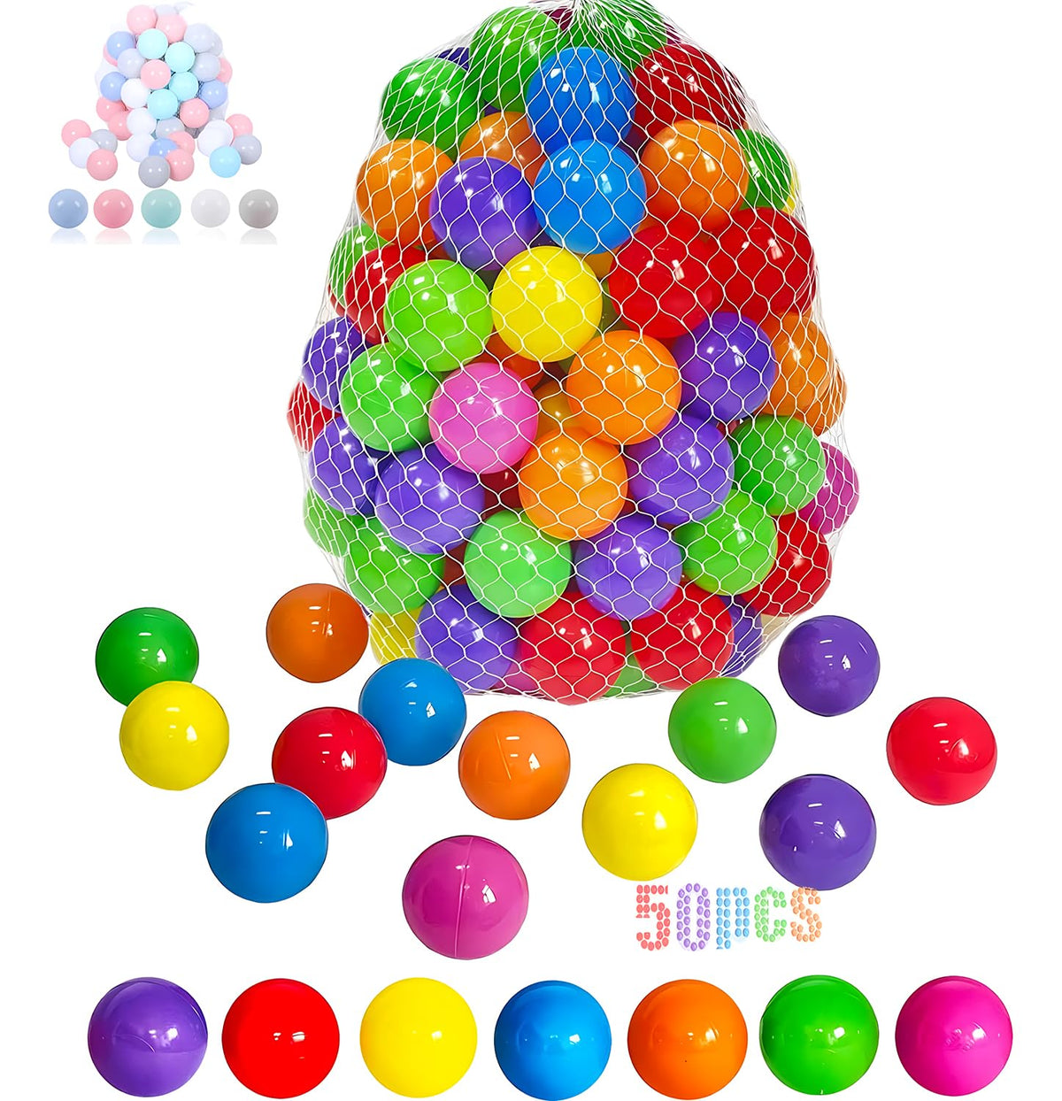 LANGXUN rainbow ball pit balls for colorful, safe playtime.
