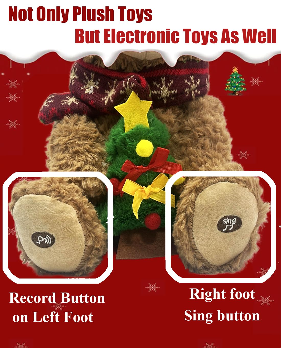 Langxun 15.5-inch tall teddy adds playful presence to any room or display.