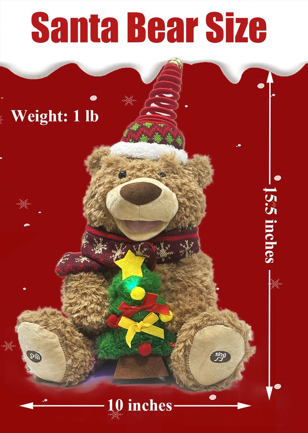 Langxun Teddy Bear close-up face showing friendly design and warmth.