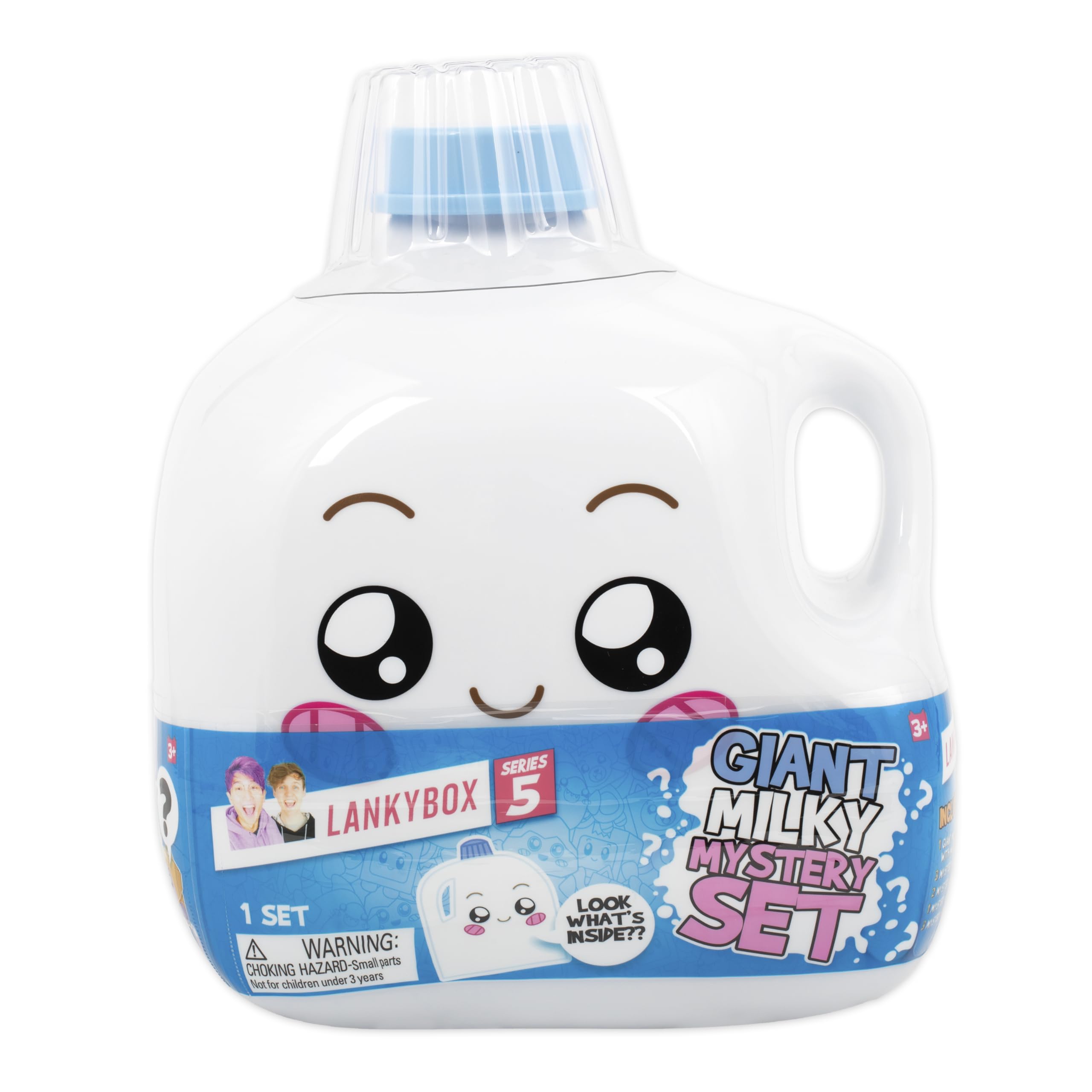 LankyBox giant Milky case singing close-up highlighting its audio feature.
