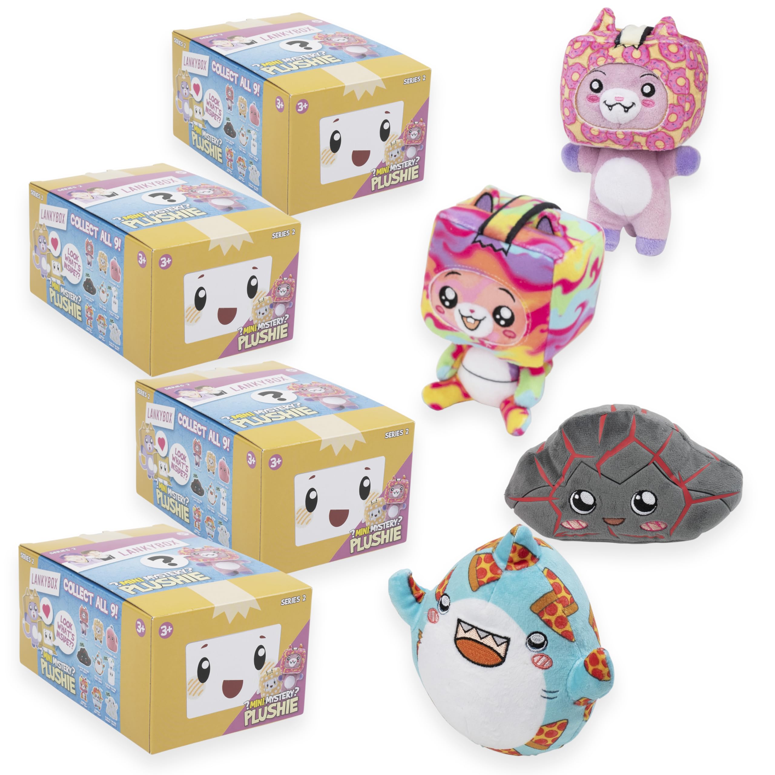 LankyBox mini mystery plush S2-4 Pack front view, soft and collectible for fans