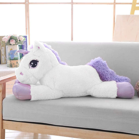 Lanmore Big Unicorn 24-inch white plush, soft and cuddly for hugs.