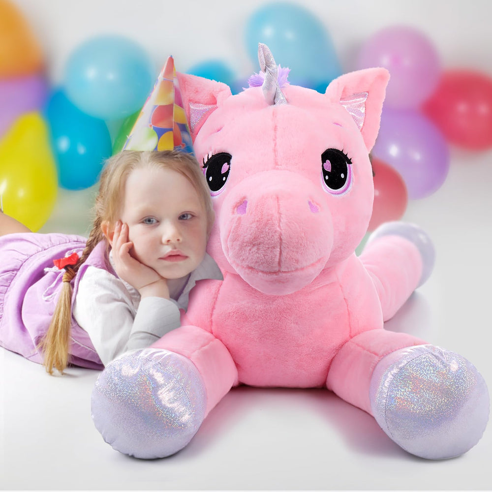 Lanmore unicorn plush in a cozy room setup for home décor