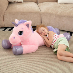 Lanmore 31-inch pink unicorn plush, a playful large toy for kids