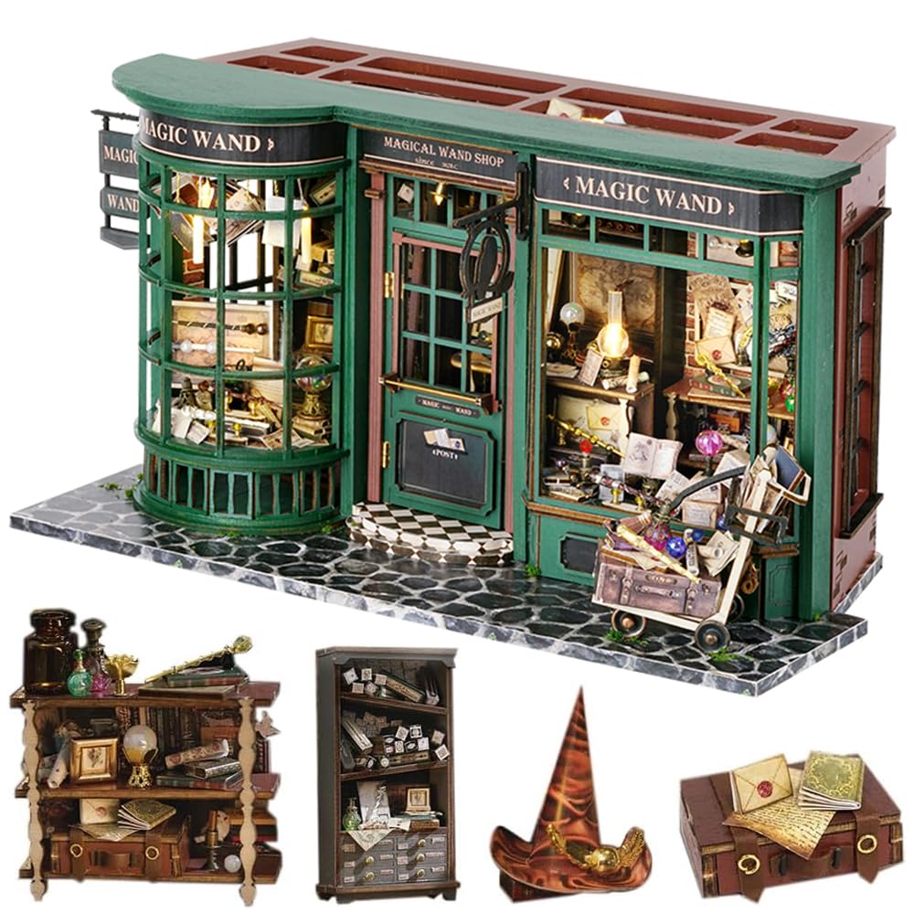 Lannso DIY dollhouse kit with dust-proof cover for display and storage.