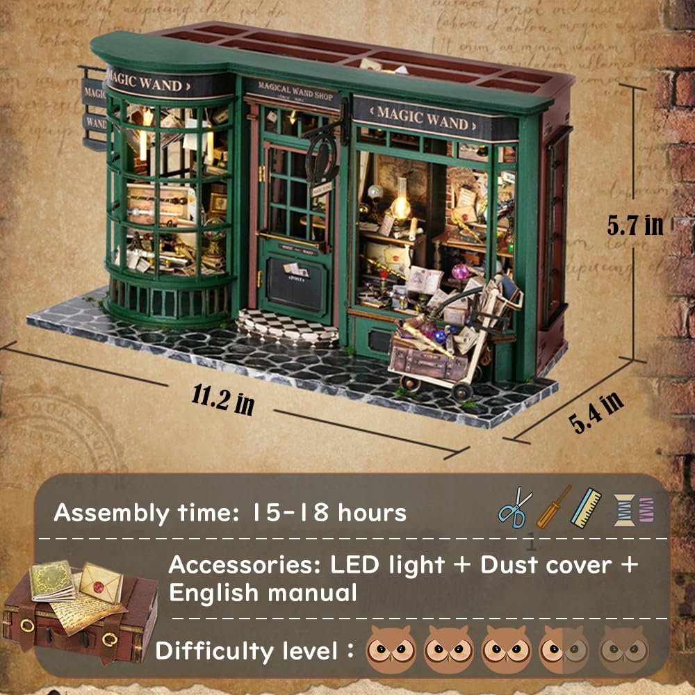 Lannso dollhouse kit LED light included to illuminate miniature rooms.