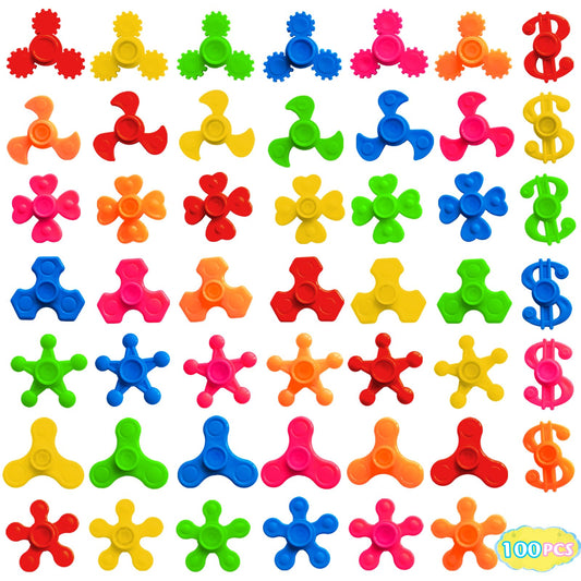 LANQKUISZ 100-pack mini fidget spinners in a box for easy classroom prizes.