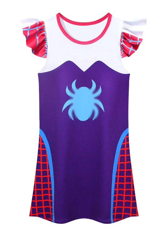 Lansidun kids dress with ruffle sleeves for comfortable daily wear