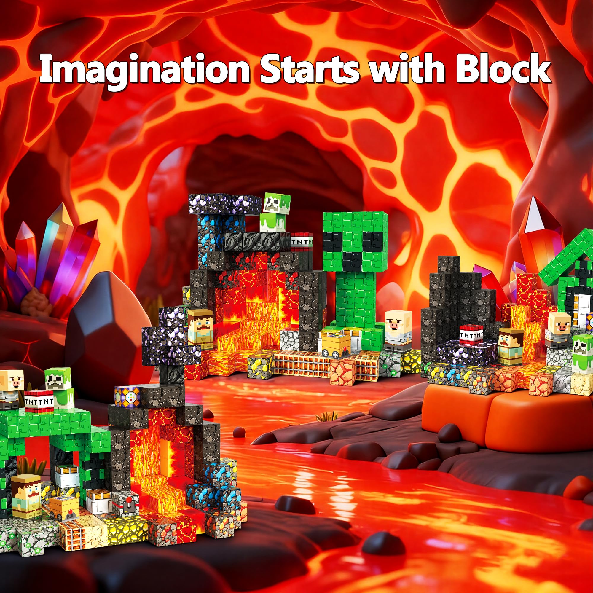 Laoren magnetic building blocks colorful cubes closeup highlights tactile learning and color recognition.