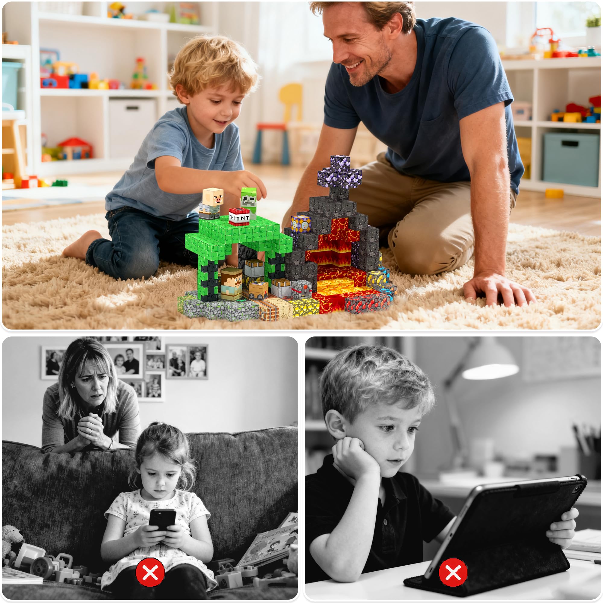 Laoren magnetic building blocks cube size 0.8 inches for comfortable grip and versatile builds.