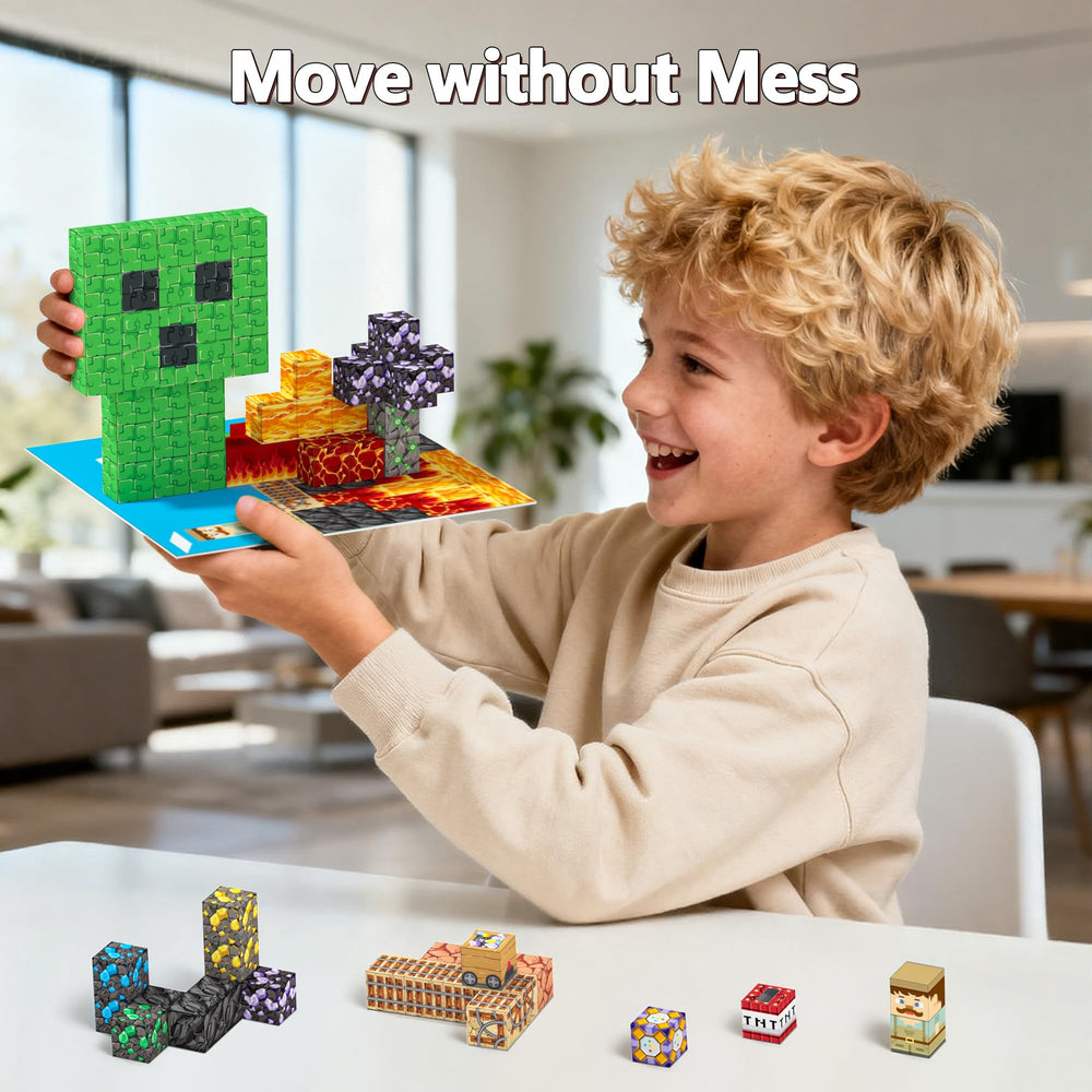 Laoren magnetic building blocks family play demonstrates parent-child collaboration and teamwork.