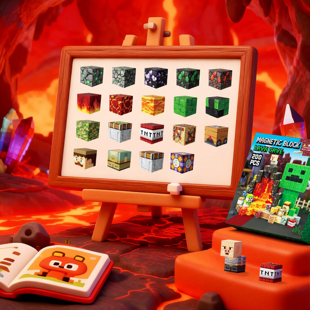 Laoren magnetic building blocks volcano adventure shows hands-on STEM exploration.