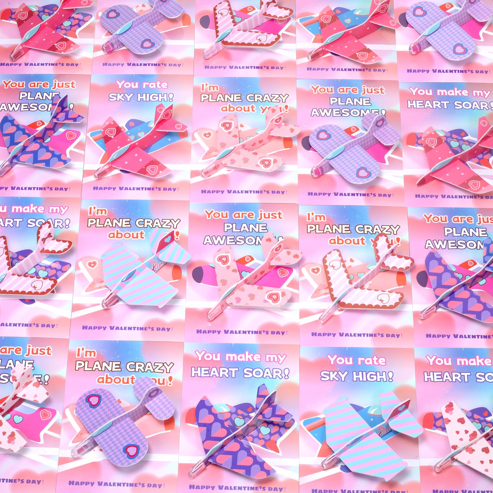 Laoyebaohao valentines card with foam airplane assembles quickly for kids.