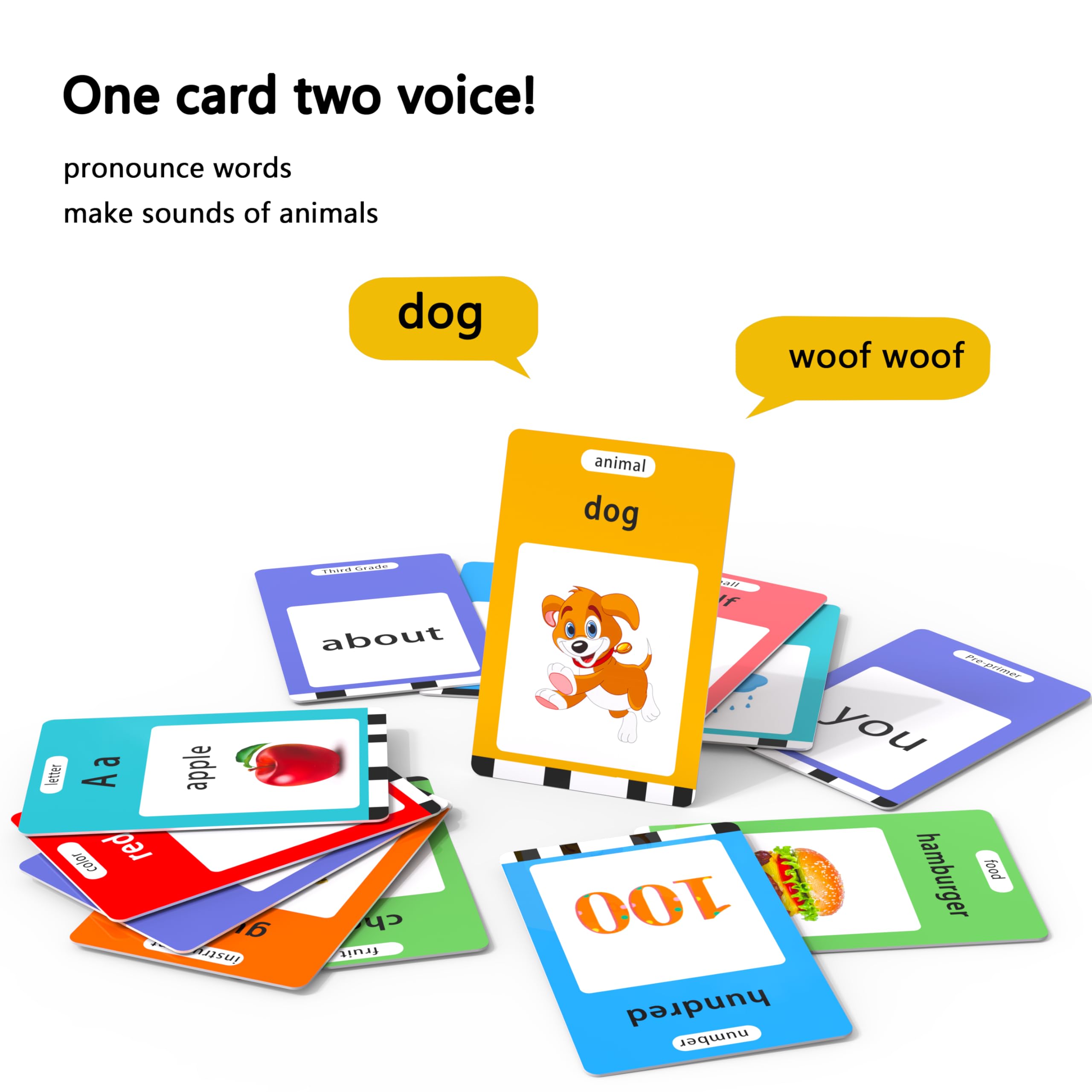 Lapare Audible Flash Cards for Toddlers with animal and vehicle sounds to reinforce learning.
