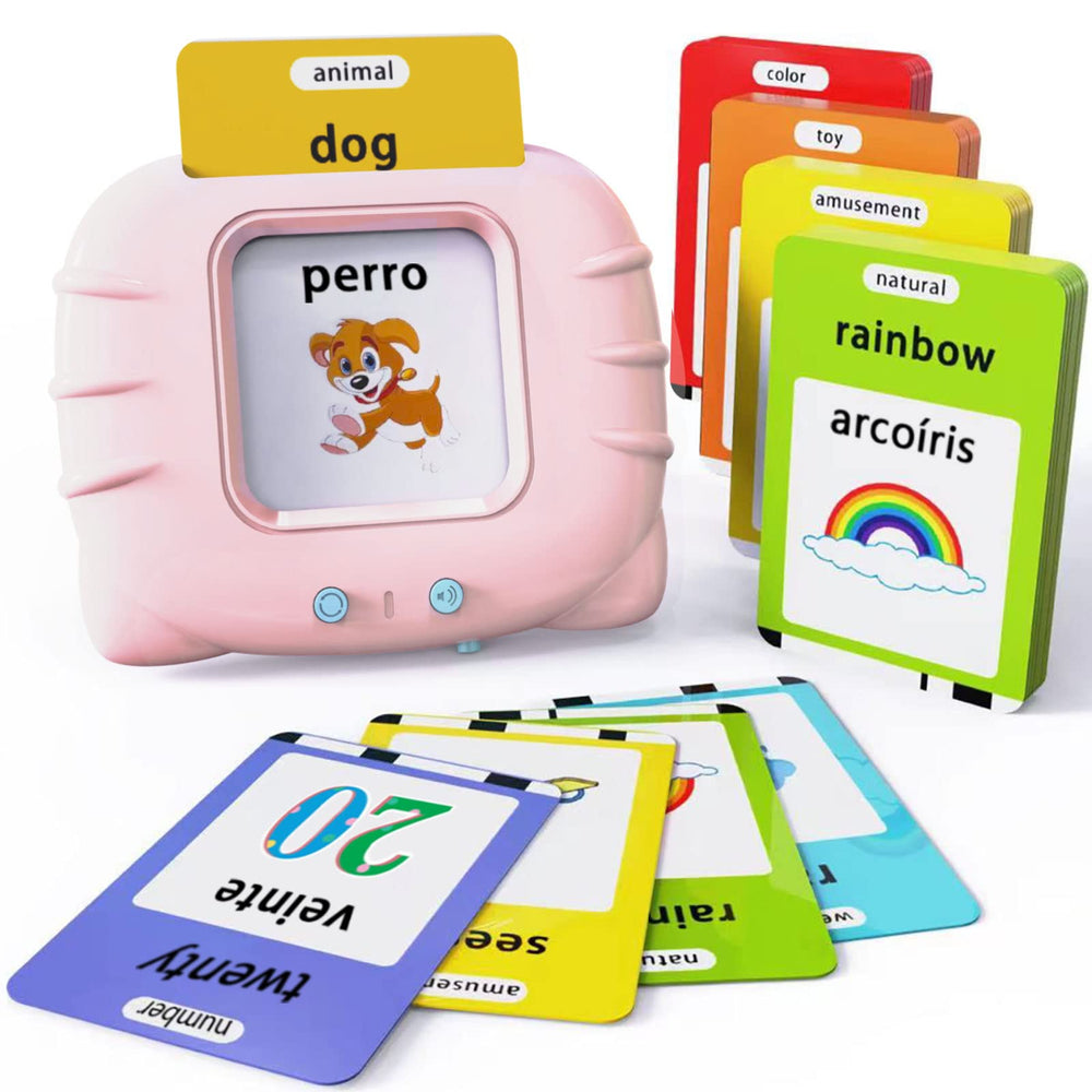 Lapare bilingual flash cards reader showing quick setup for toddler language learning.