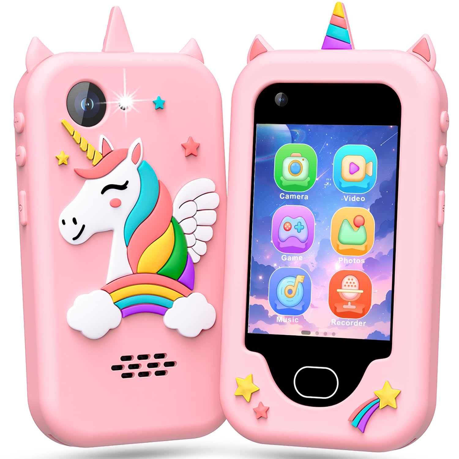 Lapare Kids Smart Phone front view, safe learning toy for girls