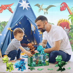 Laradola child assembling a dinosaur during playtime