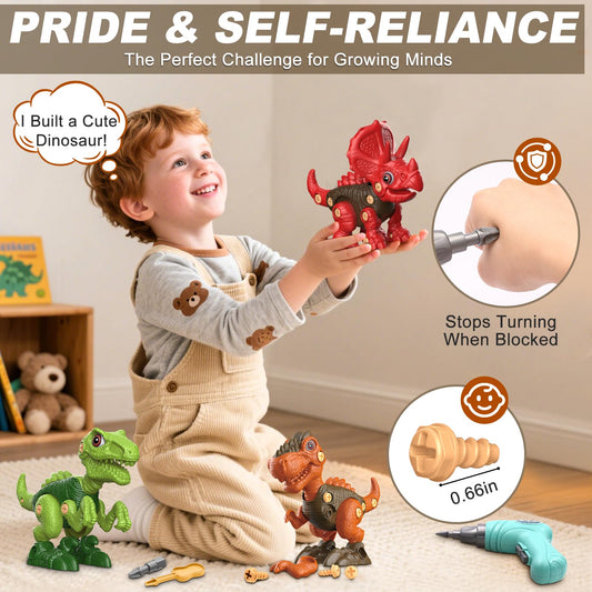 Laradola Triceratops dinosaur assembly toy promotes teamwork and creativity