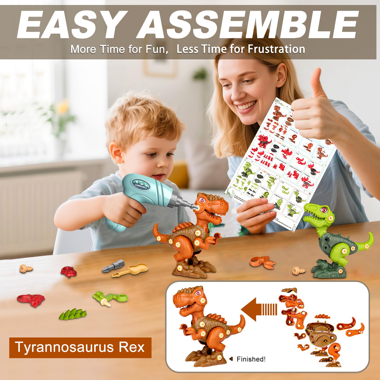 Laradola Velociraptor construction toy enhances fine motor skills