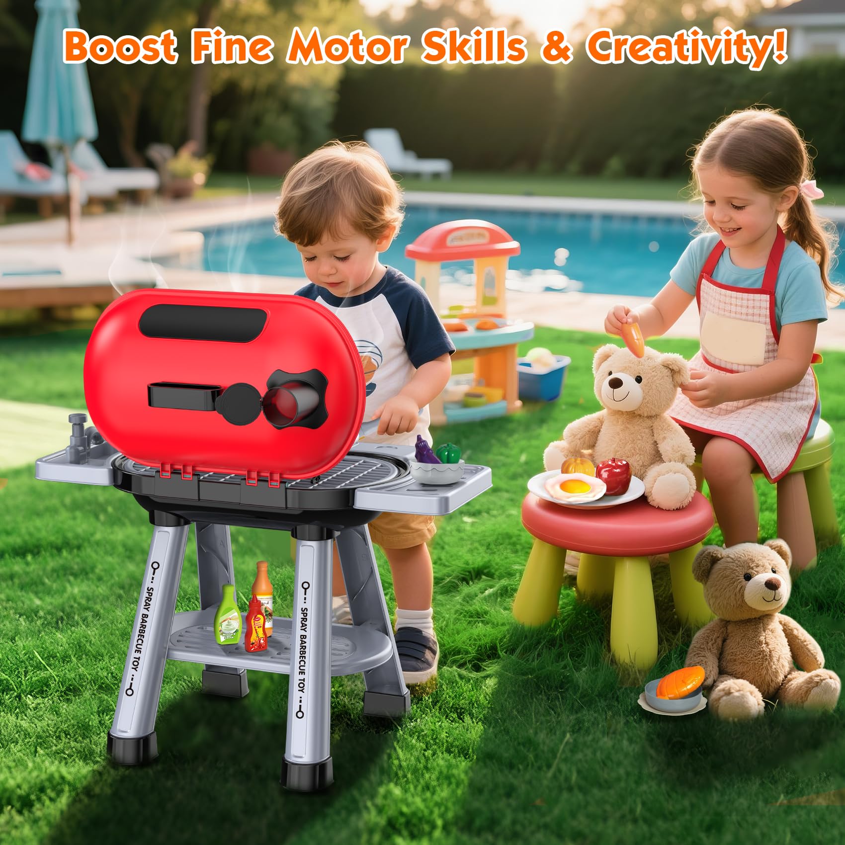 Laradola realistic kitchen tools like tongs and pans support safe imaginative cooking