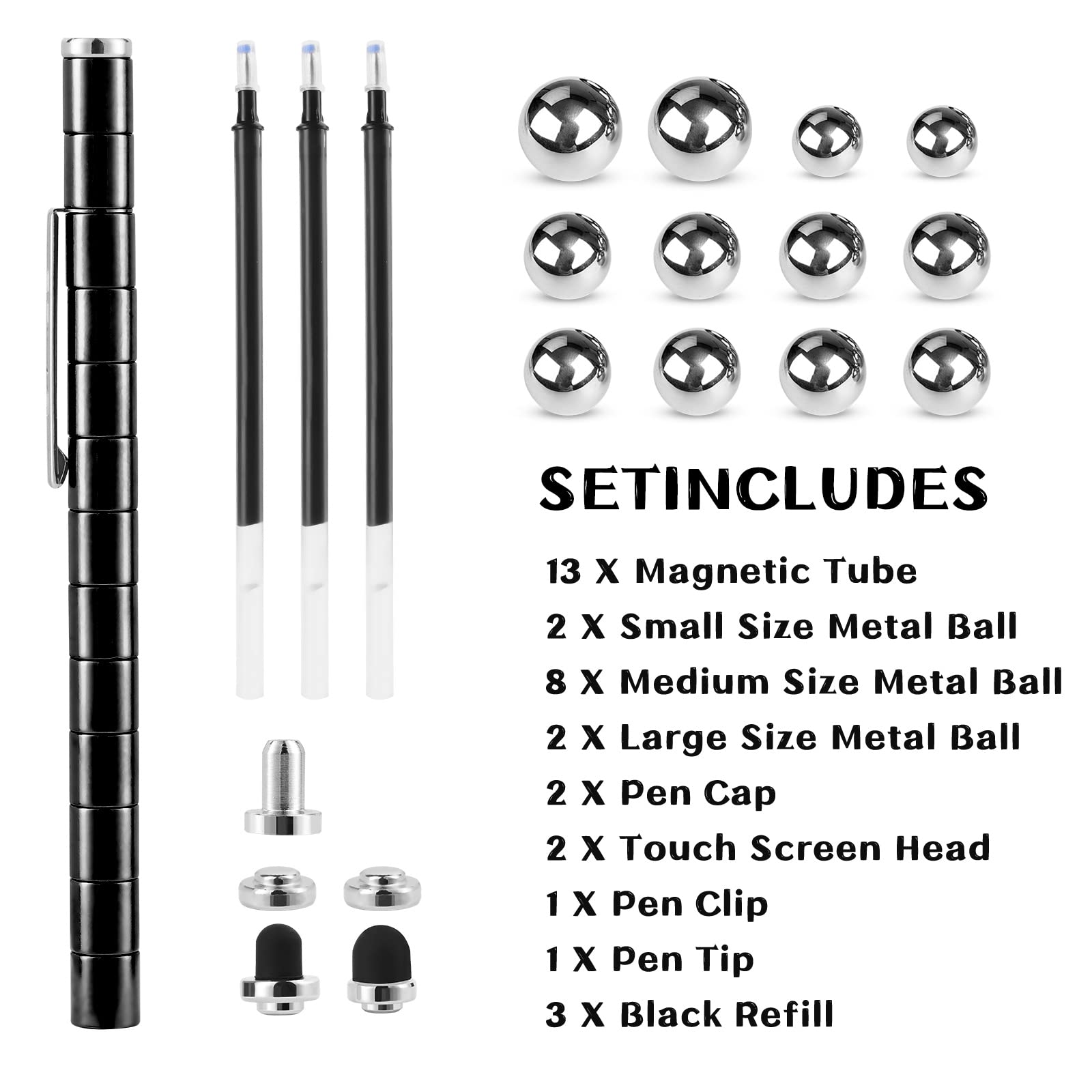 LARAH black fidget pen gold-plated surface adds desk shine.