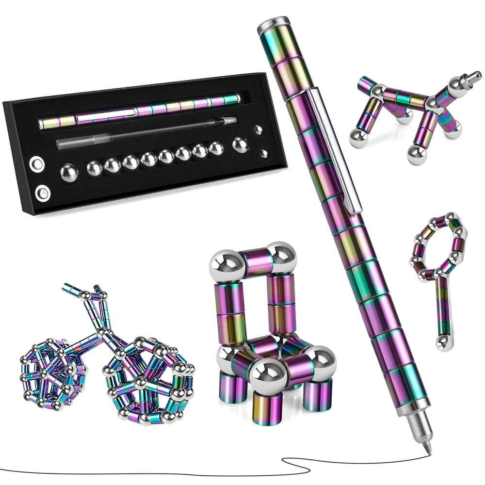 LARAH Color Fidget Pen package contents showing rings and balls for tactile play.