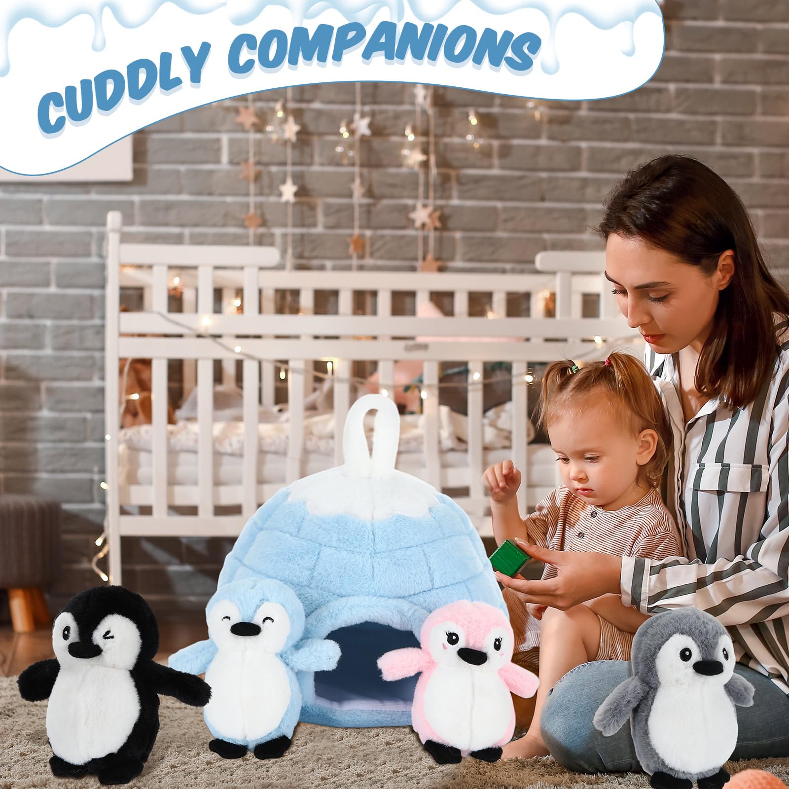 LaRandom penguin set works as party favors and gifts.