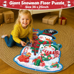 Larchio Jumbo Pieces Snowman Puzzle: extra-large parts easy grasp for young children.