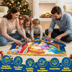 Larchio Nativity puzzle includes a glowing star for visual appeal.