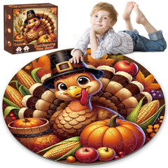 Larchio Thanksgiving floor puzzle turkey illustration promotes festive play and fine motor practice.